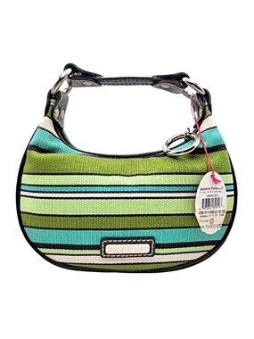 NWT Isabella Fiori Vintage Reversible Stripe & Floral Fusion Mini Bag